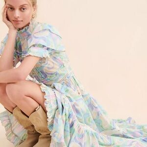 Love And Liberation Tiered Puff-Sleeve Maxi Dress  sold by Anthropologie